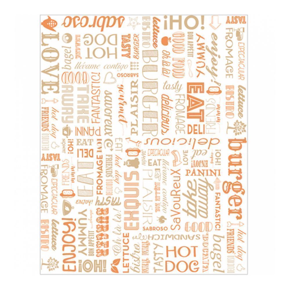 Упаковочная бумага Parole оранжевая, 28*34 см, 1000 шт/уп, жиростойкий пергамент, Garcia de Pou