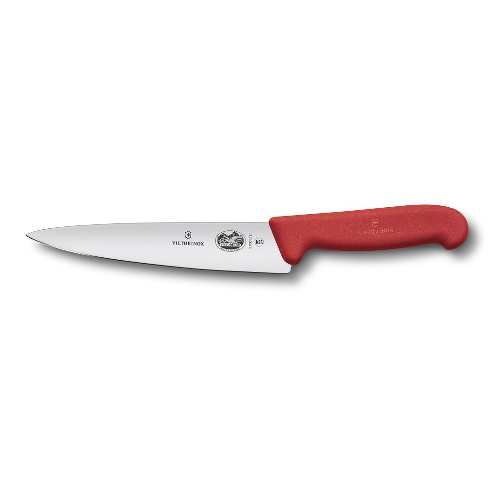 Универсальный нож Victorinox Fibrox 25 см, ручка фиброкс красная