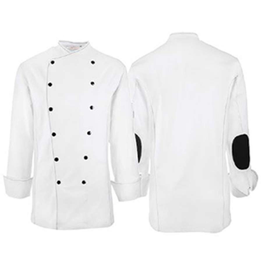 Куртка поварская 56р.б/пуклей;полиэстер,хлопок;белый,черный