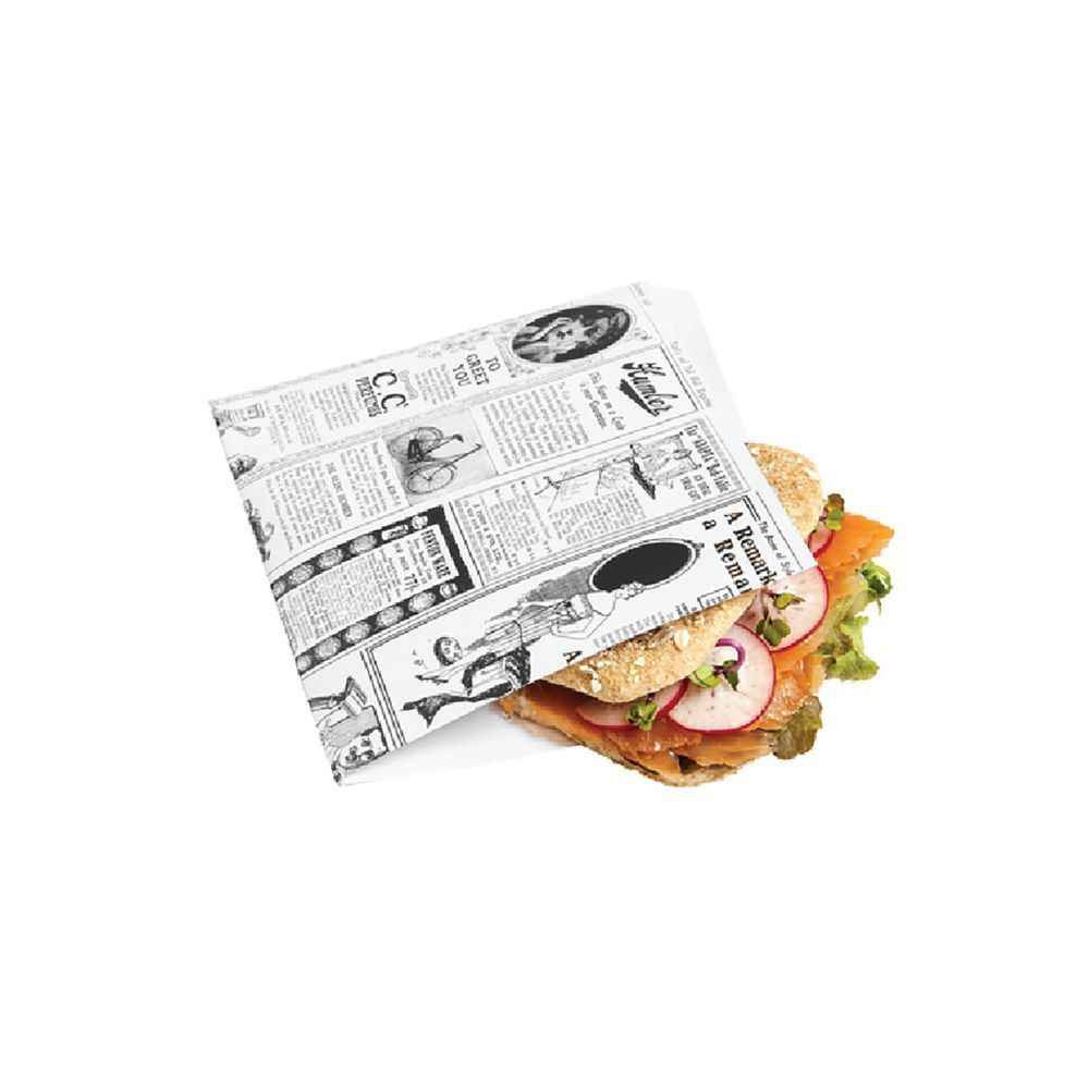 Конвертик для еды "Газета", 16*16,5 см, жиростойкий пергамент 35 г/см2, 500 шт/уп, Garcia de Pou