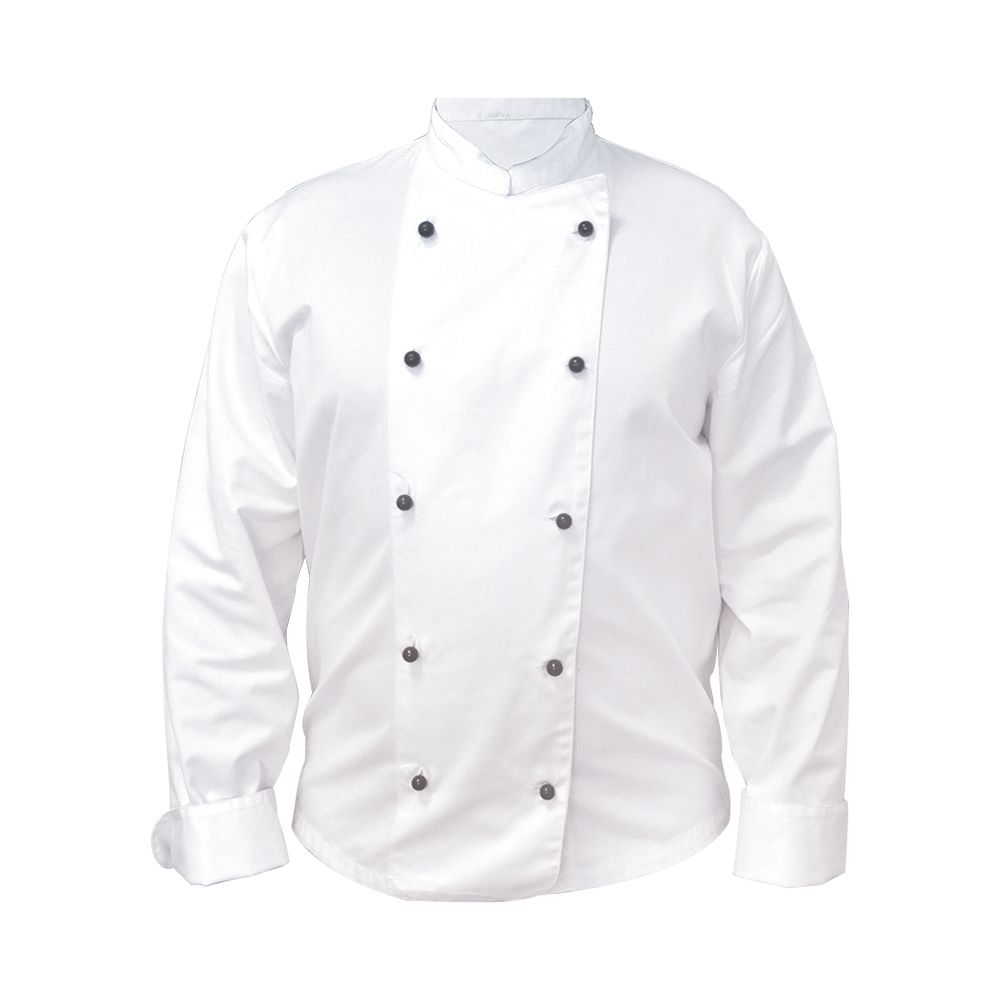 Куртка поварская Chef XL с длинным рукавом и черными пуклями, состав: 65% полиэстер, 35% хлопок