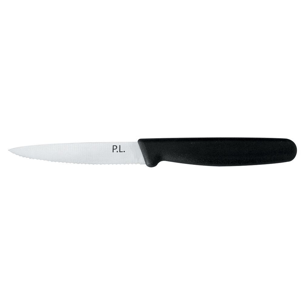 Нож PRO-Line для нарезки, волнистое лезвие, 10 см, пластиковая черная ручка, P.L. Proff Cuisine