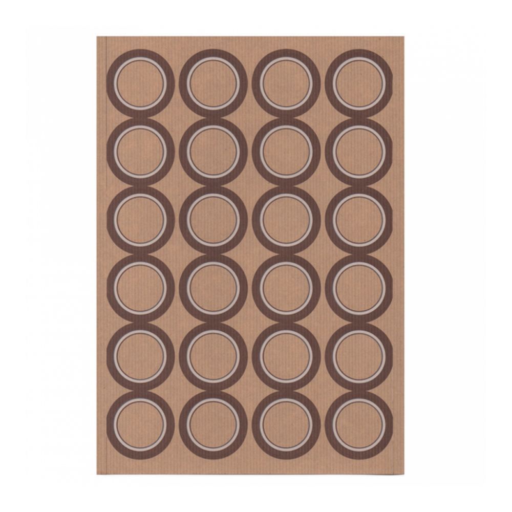 Этикетка бумажная самоклеящаяся крафт, d 4,2 см, 24 наклеек на листе А4, 100 л/уп, Garcia de Pou