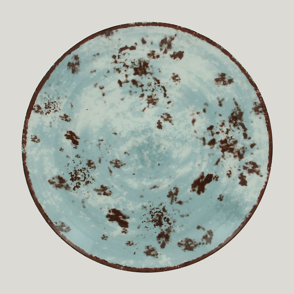 Тарелка RAK Porcelain Peppery круглая плоская 21 см, голубой цвет