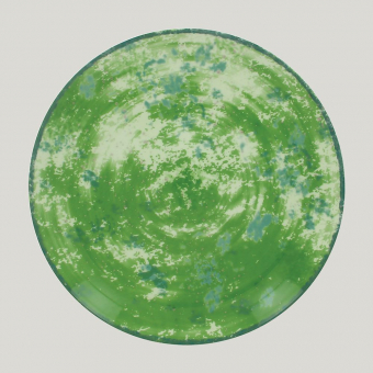 Тарелка RAK Porcelain Peppery круглая плоская 27 см, зеленый цвет