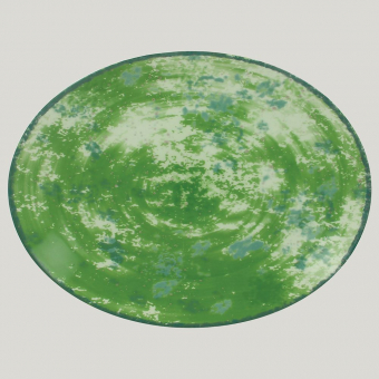Тарелка RAK Porcelain Peppery овальная плоская 26*19 см, зеленый цвет