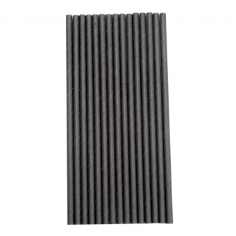Трубочки бумажные коктейльные 0,6*20 см, черные,(1упаковка= 250 шт), P.L.