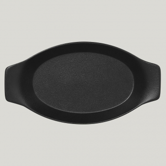 Тарелка-кроншель RAK Porcelain NeoFusion Volcano овальная, 25*14 см (черный цвет)