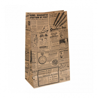 Пакет для покупок без ручек "Газета" 25+15*43,5 см, крафт-бумага, Garcia de PouИспания